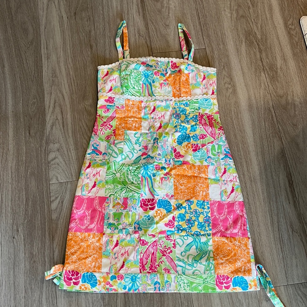 Vintage Lily Pulitzer Bell Air Dress in Carson’s Grandstand Patch Print Size 4